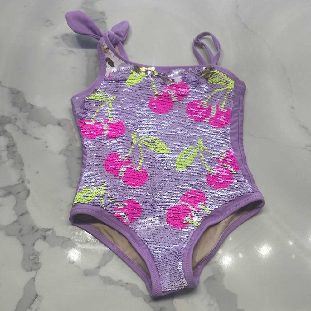 Shade Critters Magic Sequin Girls Cherry Swimsuit - 3T NWOT